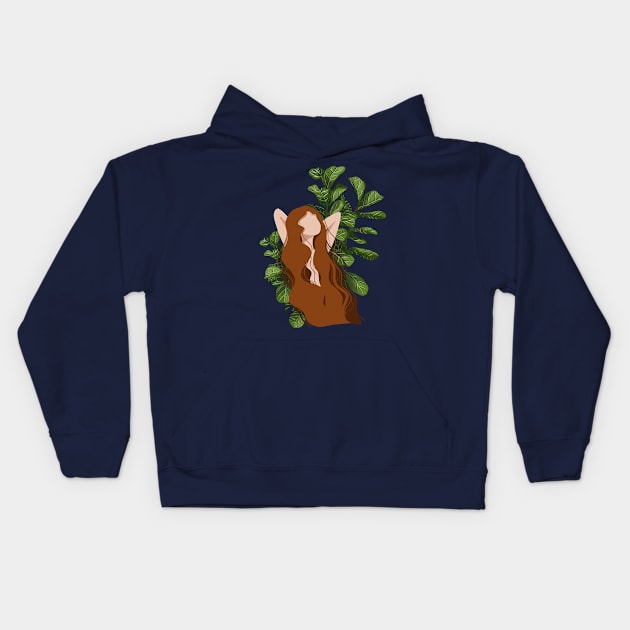 Plant lady abstract illustration 2 Kids Hoodie by Gush Art Studio 1